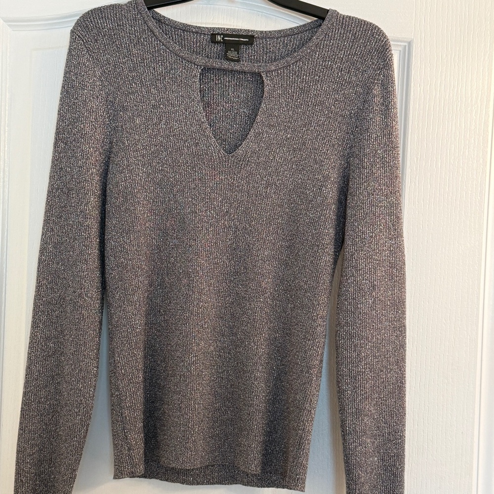 INC size XL stretchy metallic sweater top